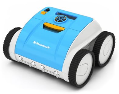 Steinbach Poolrunner Battery Pro – 061206F11 – Poolsauger mit App-Steuerung für Pools mit bis zu 32 m² Bodenfläche – Bis zu 90 Minuten Akkulaufzeit – Auch für Salzwasser geeignet