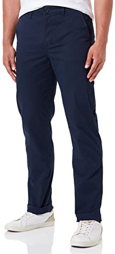 WHITELISTED Regular Chino-byxor för män, djup marin, 32W x 32L