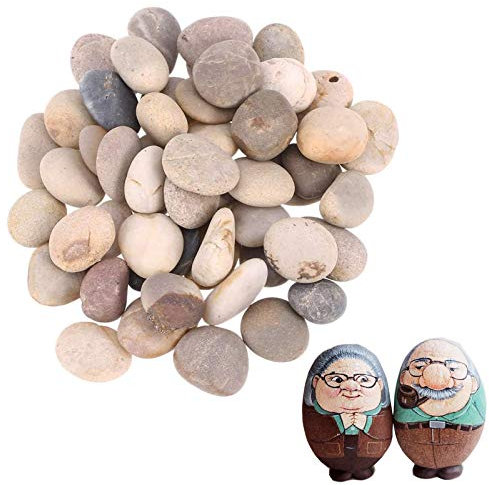 20 Stück DIY Polierkiesel, Kinder-Zeichnung, bemalte Steine, handbemalte Polierkiesel, für Malerei, Gartendekoration, Aquarium-Dekoration, DIY Kunsthandwerk (4-6 cm, zufällige Farbe)