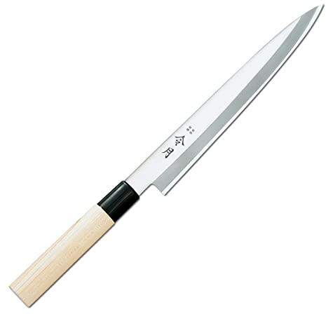 富士カトラリー(Fuji Cutlery) Japanisches Yanagiba Reigetsu Sashimi Sushi Messer Japanische Fischkochmesser Filetiermesser Küchenmesser aus Edelstahl Molybdän Vanadium (21 cm)