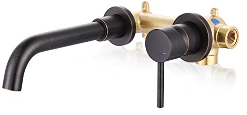 ARCORA Wall Mount Bathroom Faucet: Oil Rubbed Bronze Bathroom Faucet - Single Handle Faucet for Bathroom Sink Rough in Valve Included