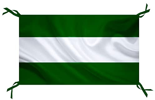 BDM Bandera de Andalucía, Bandera Colores Andaluz Grande de Tela Fuerte, Bandera Andaluza para Exterior 100x70 cm