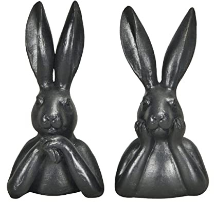 Posiwio putziger origineller Kleiner Osterhase als Büste schwarz leicht glänzend im 2-er Set