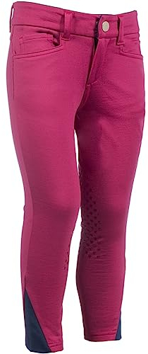 RL24 - Kinder Reithose Comfy von HKM | Reitleggins in Cranberry | mit Silikon Kniebesatz & Zwei Fronttaschen | Kinder Reitbekleidung in Größe 116/122