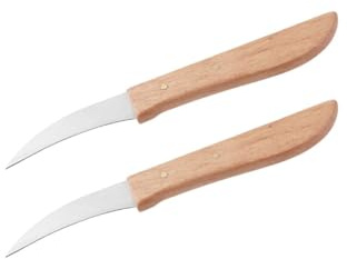Nirosta 9920450 - Set di 2 coltelli pelapatate, lama da 6 cm, legno, acciaio inossidabile, 16 x 2 cm