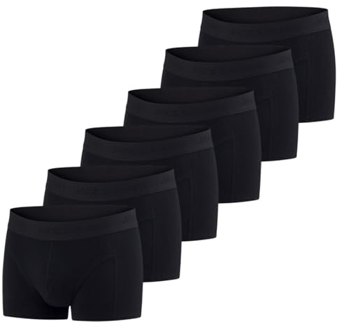 JACK & JONES Boxershorts för män, 6-pack, basic boxershorts stretch, kalsonger, underkläder, retroshorts, set, bomull, svart, röd, grön, blå, grå, S, M, L, XL, XXL, 3XL, Paket 1, XXL