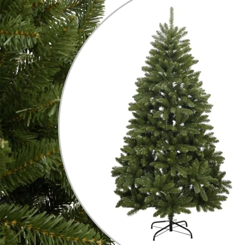 vidaXL Künstlicher Weihnachtsbaum, Klappbar Christbaum mit Ständer, Tannenbaum Kunstbaum mit PVC-Spitzen, Weihnachtsdeko Dekobaum für Innen Außen, Grün 270cm