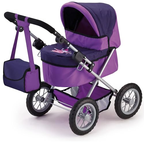 Bayer: Trendy Pram - Two-Tone Purple & Fairy - Accessory for Dolls Up to 18, Shoulder Bag, Adjustable Handle, Foldable, Kids Toy Ages 3+
