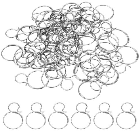 PATIKIL 0.71x0.47 Stainless Steel Chandelier Connector Pins, 50Pcs Chandelier Crystal Clips for Fastening Crystals Parts, Chandelier Replacements, Silver