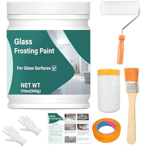 EIGTWEN 500g Frosted Glass Paint - Translucente Glasfarben für Glasmalerei, Matt Glasurfarbe für Bad, Küche, Wohnzimmertür
