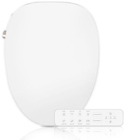 YOURLITE Smart Toilettensitz Bidet mit Düse,Elektronisches Dusch WC | Japanische Toilette Sitz mit Absenkautomatik,Fernbedienung,Beheizbare Klobrille mit Warmwasser,Trockner,Nachtlicht