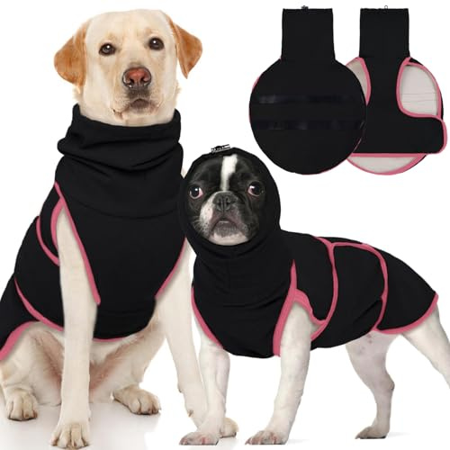 Hjyokuso Hundepullover Mit Beruhigender Kapuze und Ohrenschutz, Hundemantel Für Kleine, Mittelgroße und Große Hunde, Beruhigungsweste Für Ängstliche Hunde