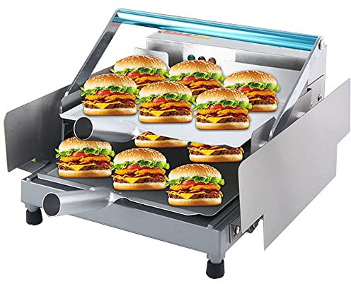 DLAZUM Máquina para tostar Completamente automática, hamburguesería Comercial a Gran Escala, máquina para Hacer Pan con Calentamiento automático de Hamburguesas de Doble Capa, con Temporizador, Rev