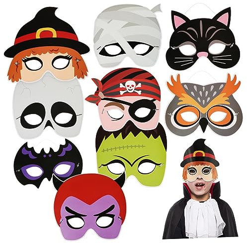 ifundom 9stücke Teiliges Halloween Masken Für Cosplay Und Maskenball Elastische Bequeme Trageweise Für Erwachsene Für Fasching Partys Und Bühnenaufführungen