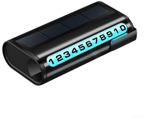 Dischi di parcheggio temporanei a energia solare, per illuminazione notturna, ABS, lega di alluminio (nero)