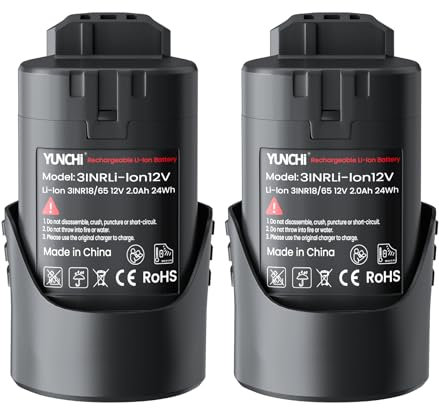 YUNCHI 2.0 Ah Akku kompatibel mit Bosch Professional 12V System, Ersatzakku für Bosch Blau Werkzeuge mit 10.8V - 12V, 2 Pack