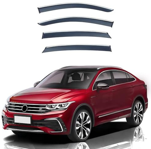 LYYFCB 4 Stück Windabweiser für VW Tiguan X MK2 2020 2021 2022 2023 2024 2025+, Autofenster Regenschutz Regenabweiser Auto Zubehör
