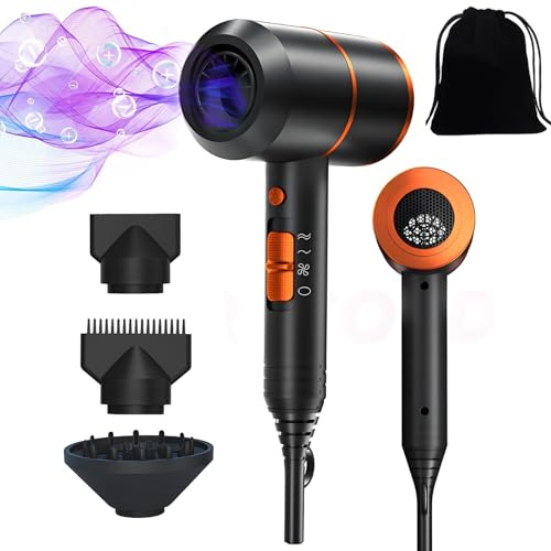 KIMIGO Asciugacapelli da Viaggio,Asciugacapelli,Phon per Capelli Professionale,Ionico,Phon Capelli Professionale,per Viaggio Saloni Famiglie