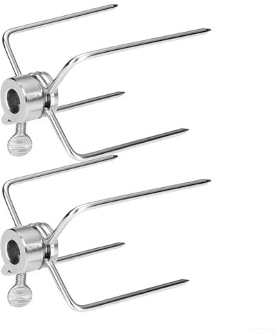 Set di 2 forchette da carne in acciaio inox per girarrosto per un fissaggio sicuro e una facile manipolazione di varie carni