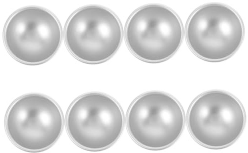 GALPADA Stampi in Mezza Sfera 8 Pezzi Lega di Alluminio Argento | Stampo Charlotte, Stampi Sfera per Dolci, Design Creativo per Corsi di Pasticceria e Candele