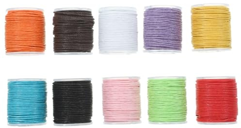 Cordón 10 Piezas de 1mm de Algodón Encerado para Manualidades