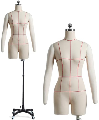 Schneiderpuppe Damenbüste Weiblich, Höhe Verstellbarer Schaufensterpuppe Körper, Übergröße Schneiderpuppe, weiß, Mannequin mit Metall Base Kleiderpuppe, für Bekleidungsgeschäft,XXL88