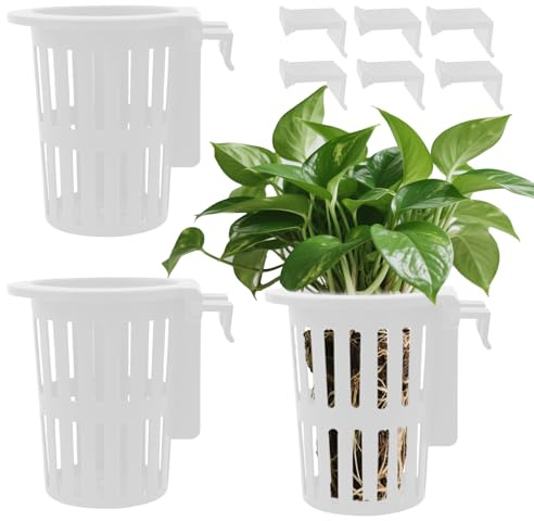 Maceta para Plantas Acuáticas - Cesta para Plantas De Acuario con Gancho Y - Decoraciones Acuáticas para Propagación Camarones Hidroponía Cultivo Estanques Jardinería