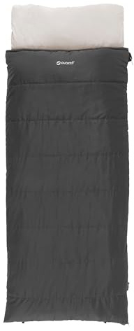 Outwell Contour Sleeping Bag – 3 Season Warm Reversible Comfortable Camping Sleeping Bag with Built-In Pillow, Zip-Off Hood & Duvet Mode - For Indoor & Outdoor Use