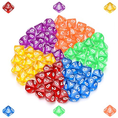 Avernest 60 Pezzi Acrilici Dadi Poliedrici Set Dadi Colorati per DND RPG MTG Giochi di Ruolo Giochi da Tavolo Set di dadi per DND per Attività di Intrattenimento Riunioni di Famiglia Luoghi di Svago