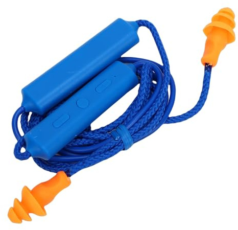 Yanmis Bluetooth Earplug Headphone, 29dB Noise Reduction Neckband Earbuds with Bluetooth 5.3 and IPX5, for Industrial Workout Running Sports (Blue)