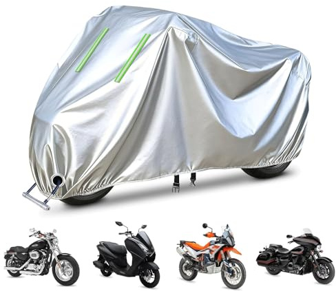 Funda Moto para Aprilia Area 51 Catcon., Cubre Moto Protección contra Nieve, Lluvia y Rayos UV con Bolsas de Almacenamiento Todo Tipo de Clima Cubiertas Antipolvo para Exteriores