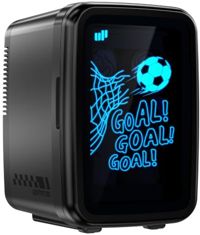 Upstreman Mini Frigo da Camera, 4L, 7 Colori Luminosi LED, Mini Frigo Termoelettrico, 12V/220V, Mini Frigoriferi per Partita di Calcio, TR4-F