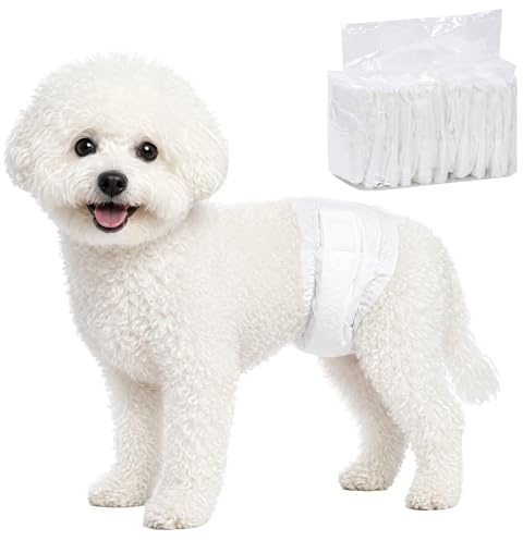 PawHut Pannolini per Cani Maschi Assorbenti 48 Pezzi 62x20 cm Bianco