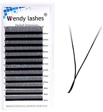 WENDY LASHES Wimpern Extensions YY Wimpernfächer 2D D-Curl 0,07mm 10mm