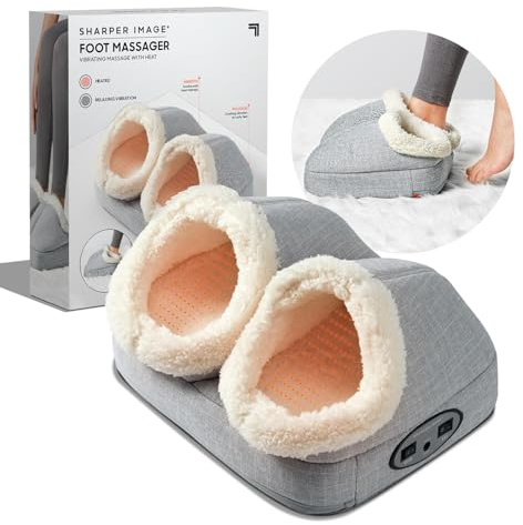 SHARPER IMAGE - Masseur de Pieds Vibrant Et Chauffant - Chauffe-Pieds électrique - Massage Et Relaxation - Massage Voute Plantaire - Pour Toutes Les Tailles - Cadeau Femme - Cadeau Homme