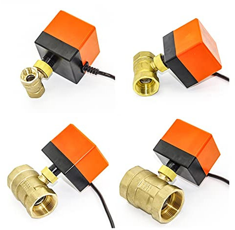 ELTOX Ventil 1/2 3/4 1 2 Motorisierter Kugelhahn 220V 12V 24V 3-Draht 2-Punkt-Steuerung Messing Elektrischer Kugelhahn (Spezifikation: 1, Spannung: 24VDC) (Color : 220vac, Size : 1.25 Inch)