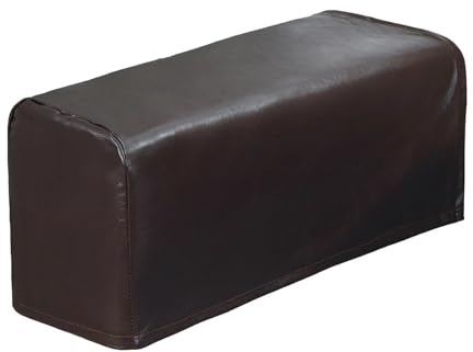 SHENYUEJUN Sofa-Armlehnenbezüge aus PU-Leder, dehnbar, wasserdicht, für Couch, Stuhl, Armlehnen, Braun, 2 Stück