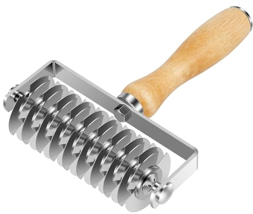 Rodillo cortador de repostería de celosía de acero inoxidable con mango antideslizante, herramientas de cocina para hornear, cuchillo de red, cuchillo de rueda, cortador de celosía para hornear