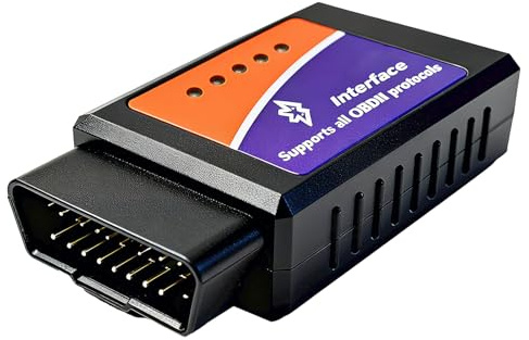 Dupoem OBD-2 Bluetooth Scanner ELM-327 V1.5 pour Diagnostic Auto, Lecteur de Codes Compatible iOS Android Windows, Appareil Diagnostic Voiture Compatible avec Tous Les Appareils Mobiles