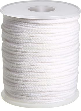 1 rotolo di filo di cotone intrecciato per stoppini per candele fai da te da 61 m