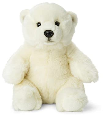 WWF 15187004 WWF16867 Plüsch Eisbär sitzend, realistisch gestaltetes Plüschtier, ca. 22 cm groß und wunderbar weich