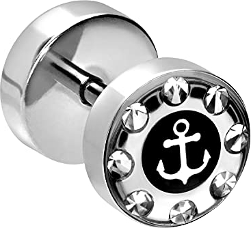 PIERCINGLINE Fake Plug Stecker Chirurgenstahl Anker Design Ohrpiercing Fake Tunnel