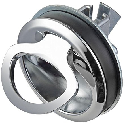 Sharplace Einlassgriff Bodenheber, Push Lock Schloss für Marine, 38 mm | Einlassgriff Yacht, Einlassgriff Zinklegierung Lukenheber, Flush Hatch Lock Fallenschloss für Caravan Schublade Schließfach