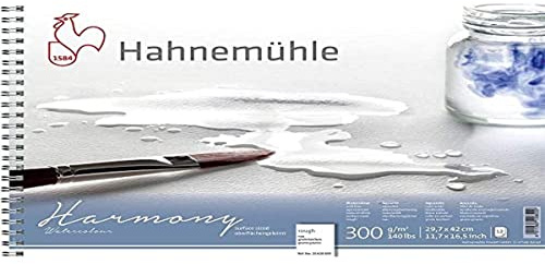 Hahnemühle Harmony Watercolour, rau, DIN A3, spiralisiert, 300g/m², naturweiß, 12 Blatt