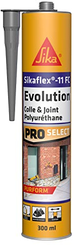 SIKA Mastic colle, Polyuréthane, Gris, 300 ml