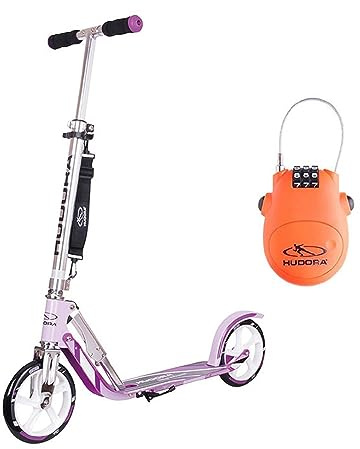 HUDORA BigWheel 205 Scooter inkl. Kabelschloss - Klappbar & Höhenverstellbar - Mit Tragegurt - Tretroller für Kinder und Erwachsene - Roller ab 6 Jahre - Cityroller bis zu 100 kg