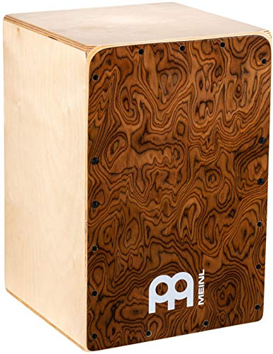 Meinl Percussion Snarecraft Cajon Instrument - Kompakte Trommelkiste mit zwei Snare-Teppichen - Schlagfläche Burl Wood (SC80BW)