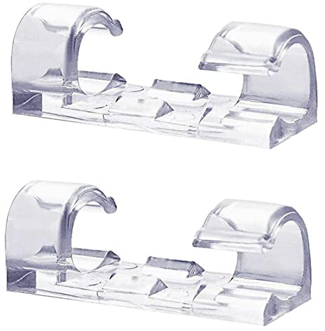 Cable Clips - 20pcs Cable Management Multipurpose Hooks Wire Holder Cable Hooks Clips Decoration Clips for Computer TV and Multi Cords Holder