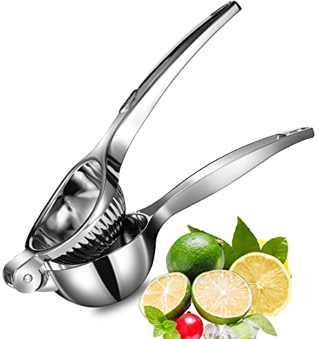 TEZZ Premium Lemon Squeezer, Large Heavy Duty Handhelp Juicer for Lemon, Metal Hand Press Citrus Juicer, Lime Squeezer Bar Tool, Manual Citrus Press