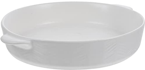 STOBAZA Teglia in Ceramica Rotonda Manici Laterali Teglia Per Torte e Formaggi Per Arrosti e Verdure Utensili Da Cucina